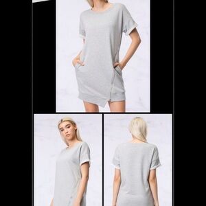 Sweatshirt dress/tunic with zip and pockets